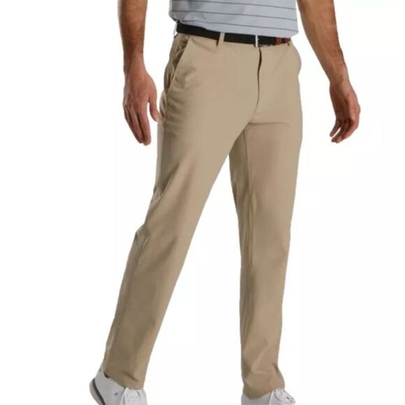 FootJoy Tan Pleated Front Performance Golf Pants Size 38 X 32 - Picture 1 of 8